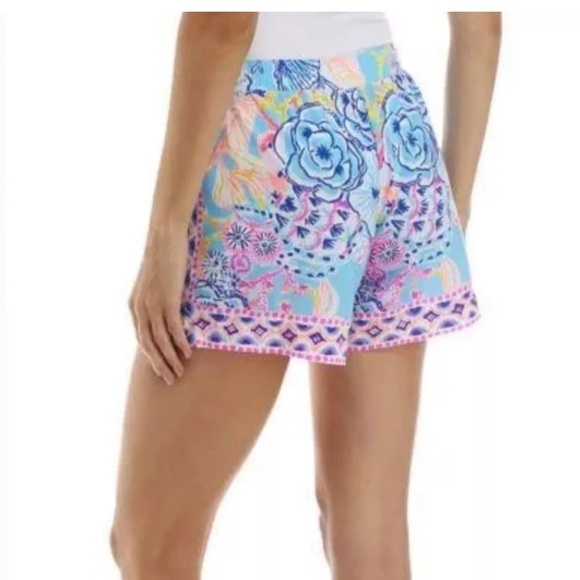 NWOT Lilly Pulitzer Katia Mid Rise 5” Shorts Once Upon A Time Bali Blue Medium - Picture 3 of 11